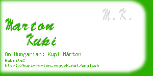 marton kupi business card